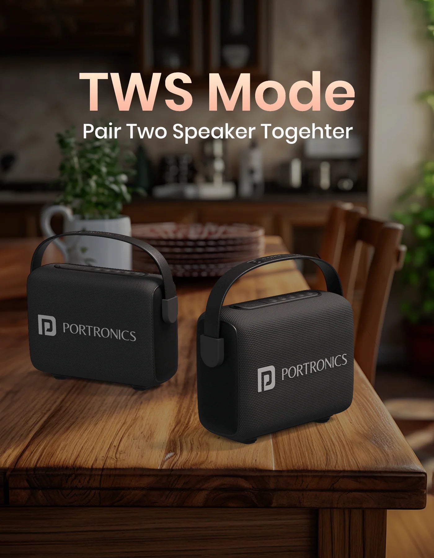 Portonics Resonate
14W Bluetooth Speaker | Upto 5 Hour Playtime | Leather Handle | Type C Fast Charging