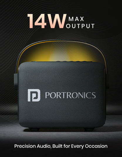 Portonics Resonate
14W Bluetooth Speaker | Upto 5 Hour Playtime | Leather Handle | Type C Fast Charging