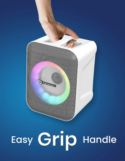 Portonics Apollo One
20W Bluetooth Speaker | Wireless karaoke Mic | Easy Handle Grab | Type C Fast Charging | Black