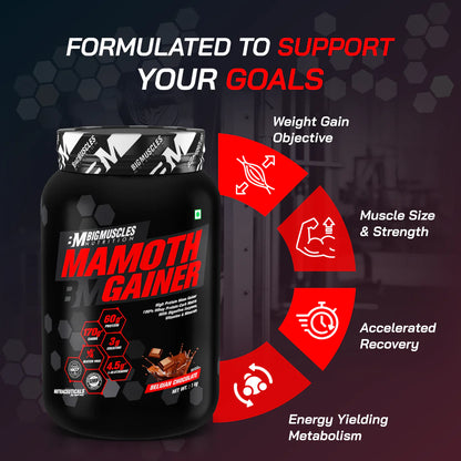 Big Muscles Mamoth Gainer 1kg Belgian Chocolate