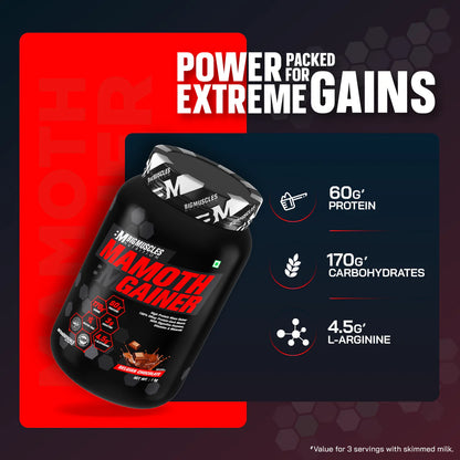 Big Muscles Mamoth Gainer 1kg Belgian Chocolate