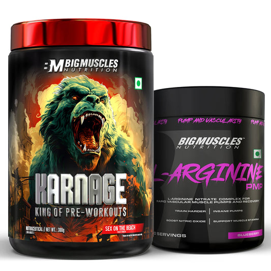 Big Muscles Karnage (Blueberry 60 servings)+ L Arginine(30 servings)