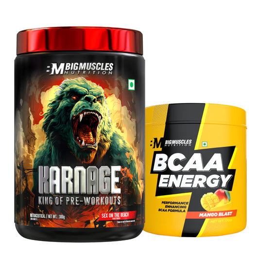 Big Muscles Karnage 300g+ BCAA Energy Mango 120g