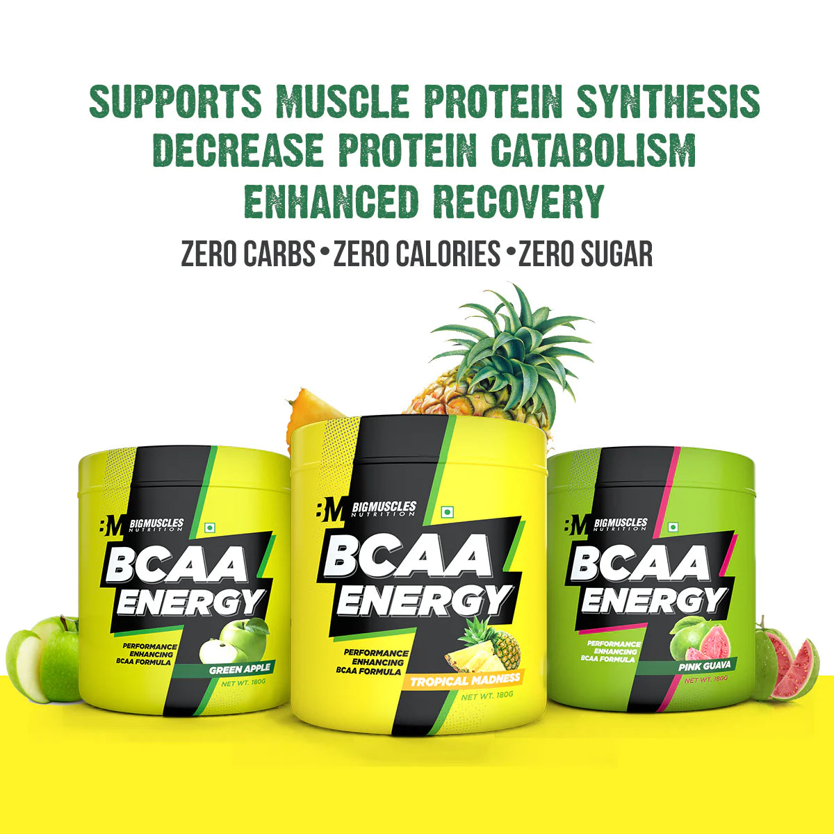 Big Muscles BCAA ENERGY Green Apple 20 servings (120g)