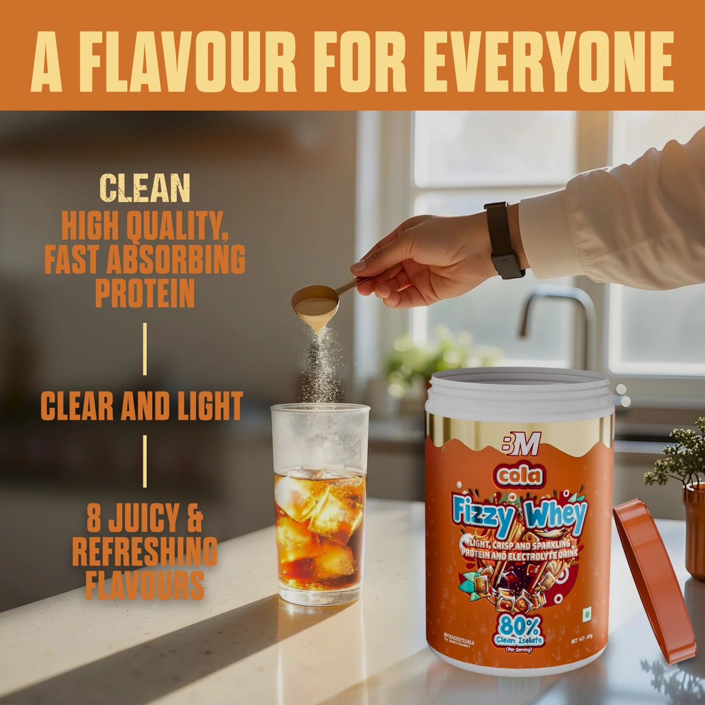 Big Muscles FIZZY WHEY COLA 600g + FREE SHAKER