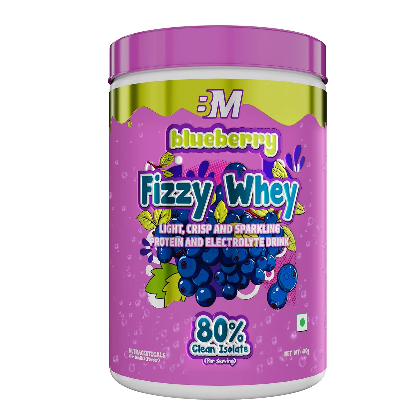 Big Muscles FIZZY WHEY BLUEBERRY 600g + FREE SHAKER