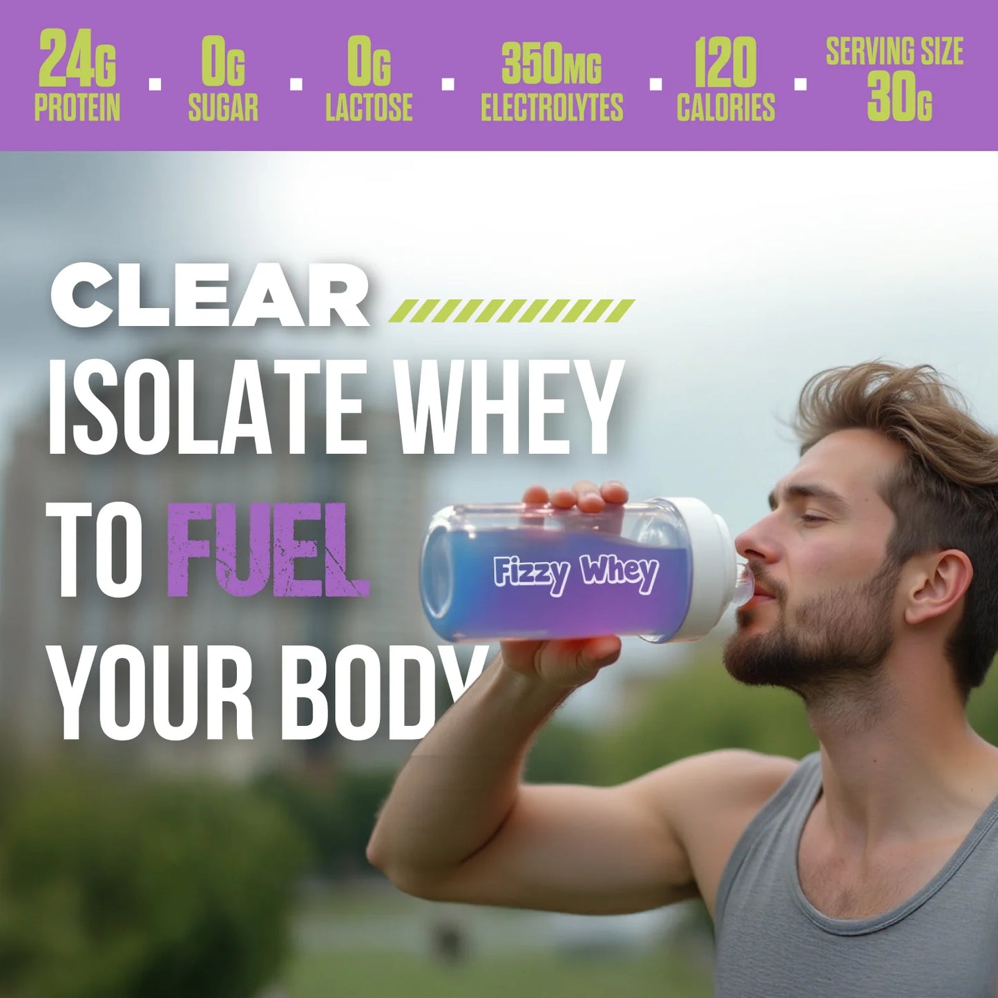 Big Muscles FIZZY WHEY BLUEBERRY 600g + FREE SHAKER