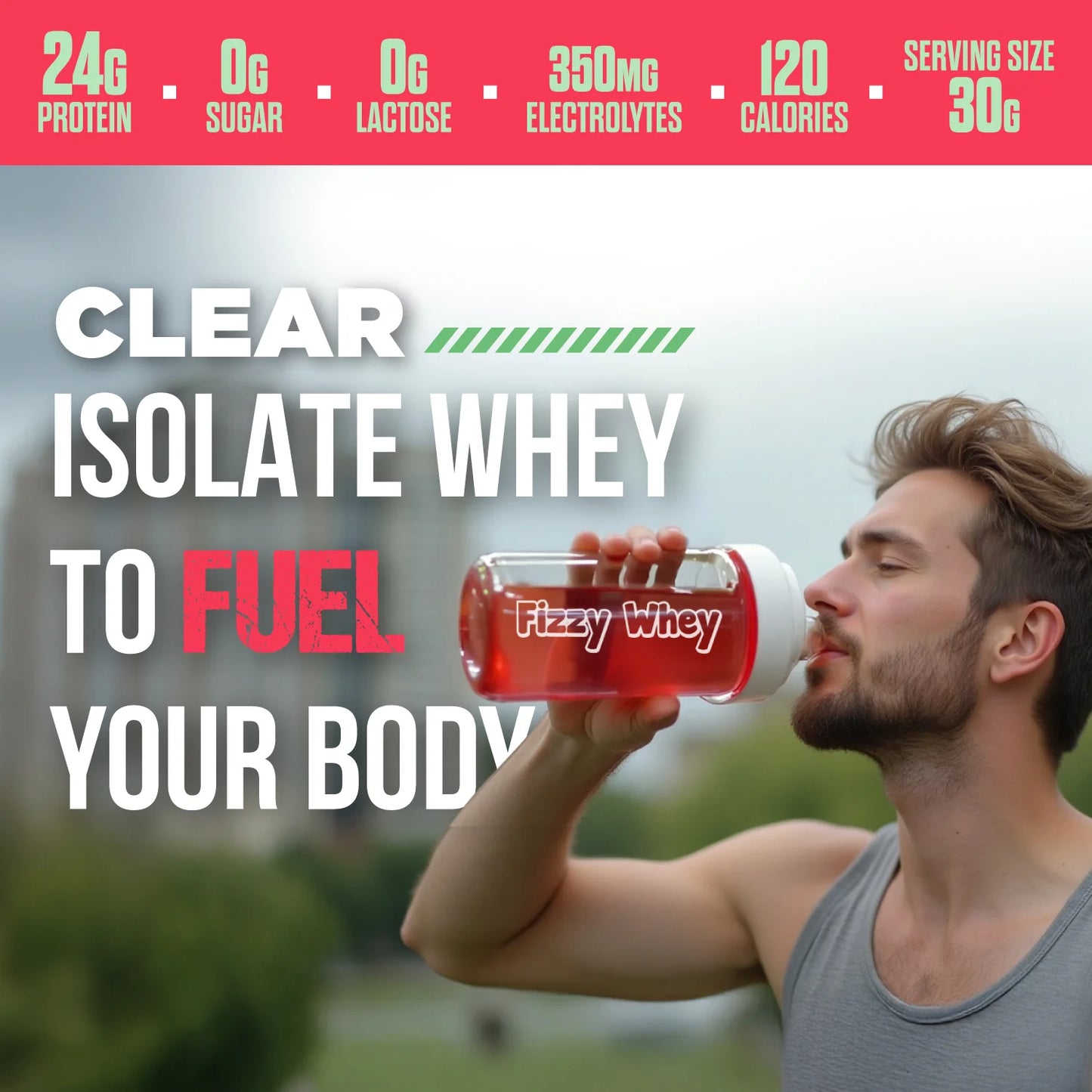 Big Muscles FIZZY WHEY APPLE 600g + FREE SHAKER