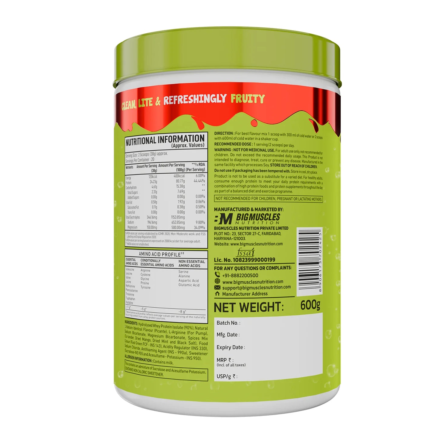 Big Muscles FIZZY WHEY PICANTE 600g + FREE SHAKER