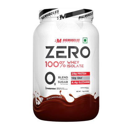 Big Muscles Zero Whey Protein 1 kg Rich Chocolate