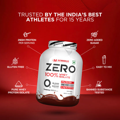 Big Muscles Zero Whey Protein 1 kg Rich Chocolate