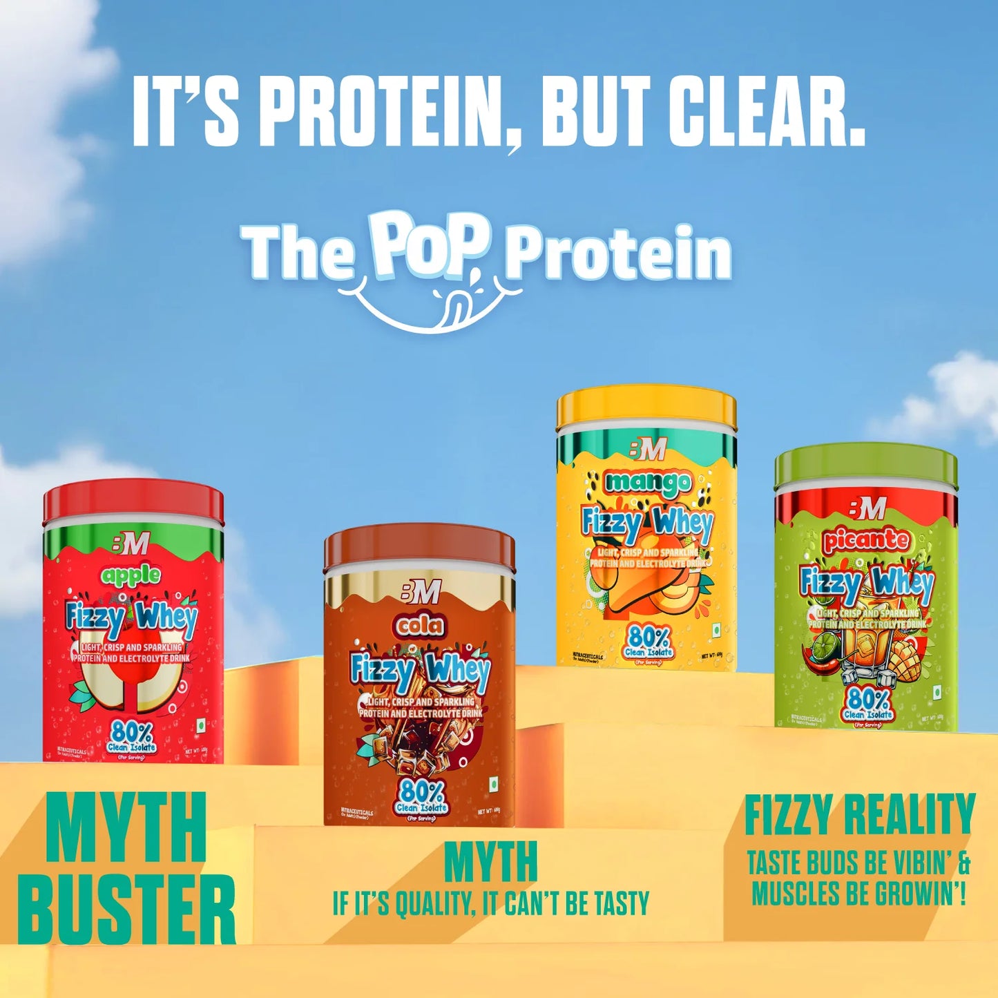 Big Muscles FIZZY WHEY MANGO 600g + FREE SHAKER