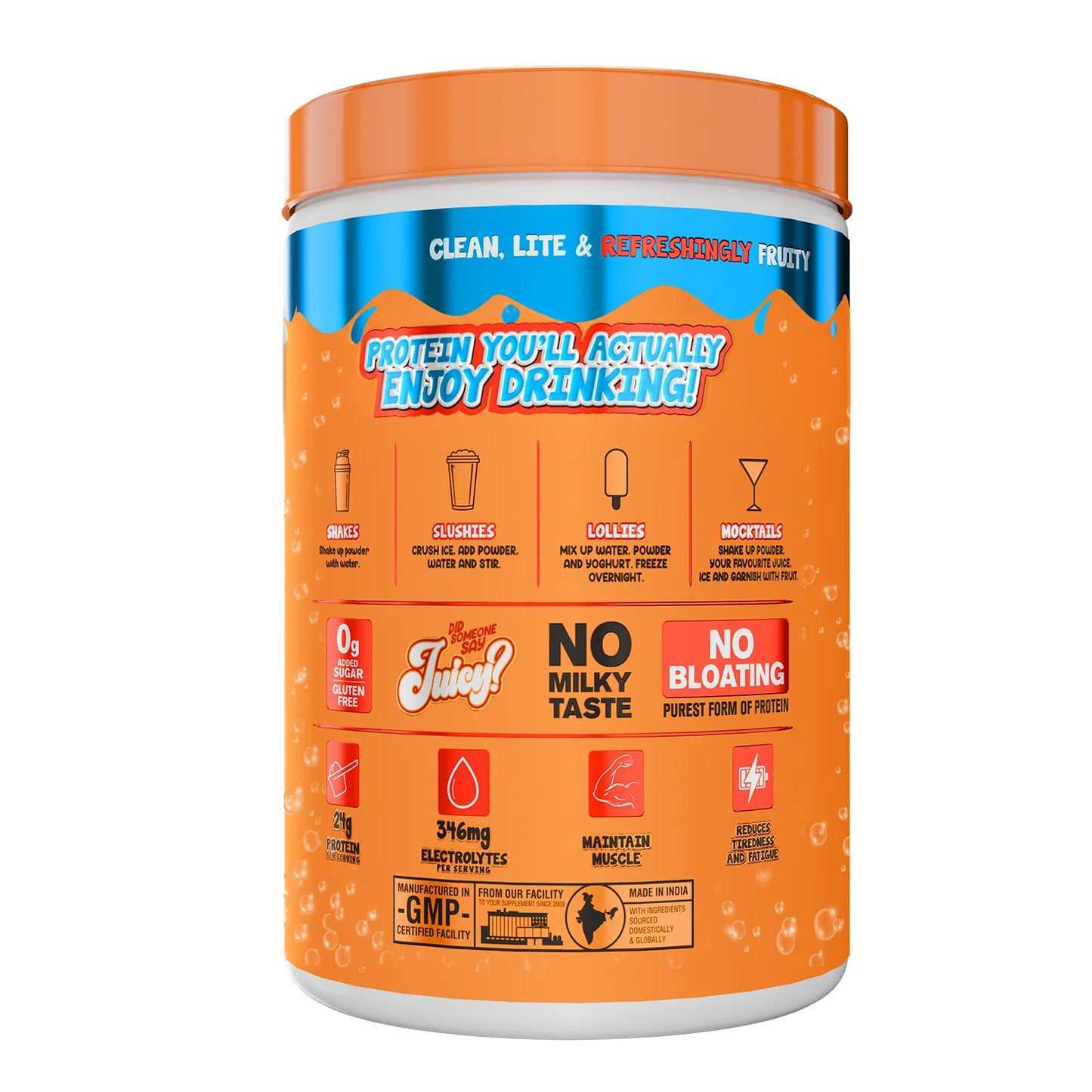 Big Muscles FIZZY WHEY ORANGE  600g + FREE SHAKER