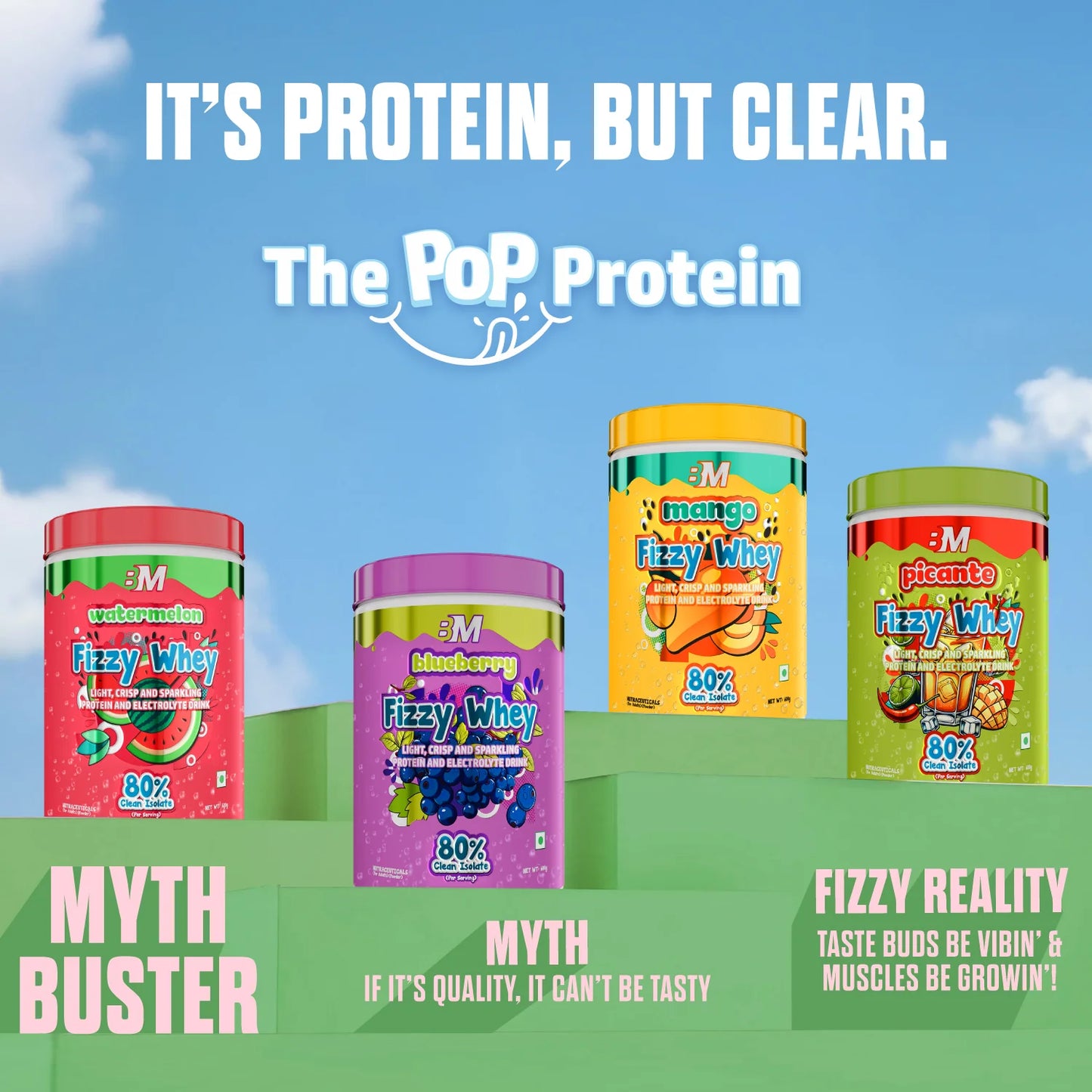 Big Muscles FIZZY WHEY WATERMELON 600g + FREE SHAKER