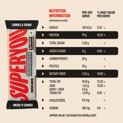 SuperYou - Cookies & Cream Protein Wafers - Pack of 10
