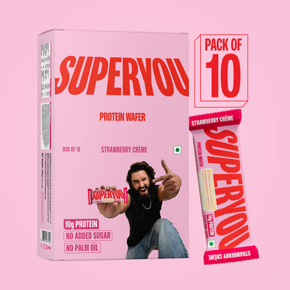 SuperYou - Strawberry Crème Protein Wafer — Pack Of 10