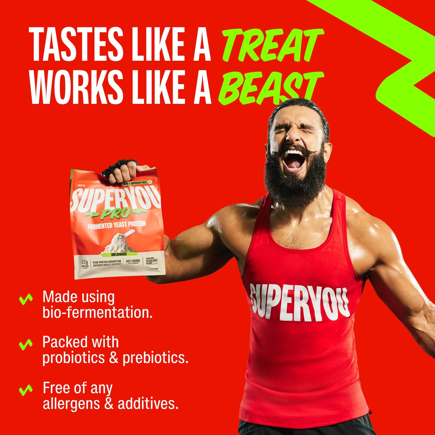 SuperYou Pro - Unflavoured - Fermented Yeast Protein 1kg