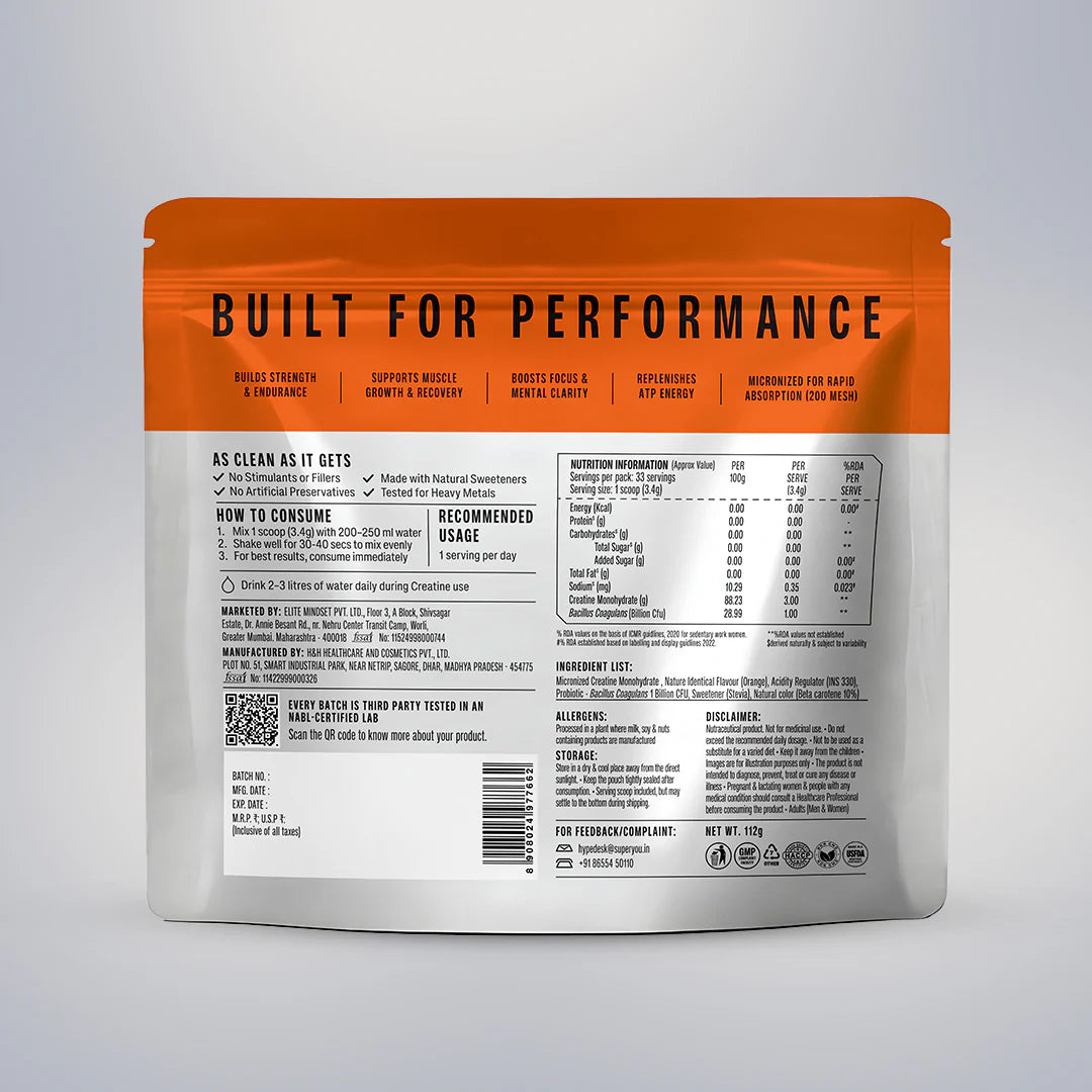 SuperYou Pro - Creatine Monohydrate 112g - Orange Kick