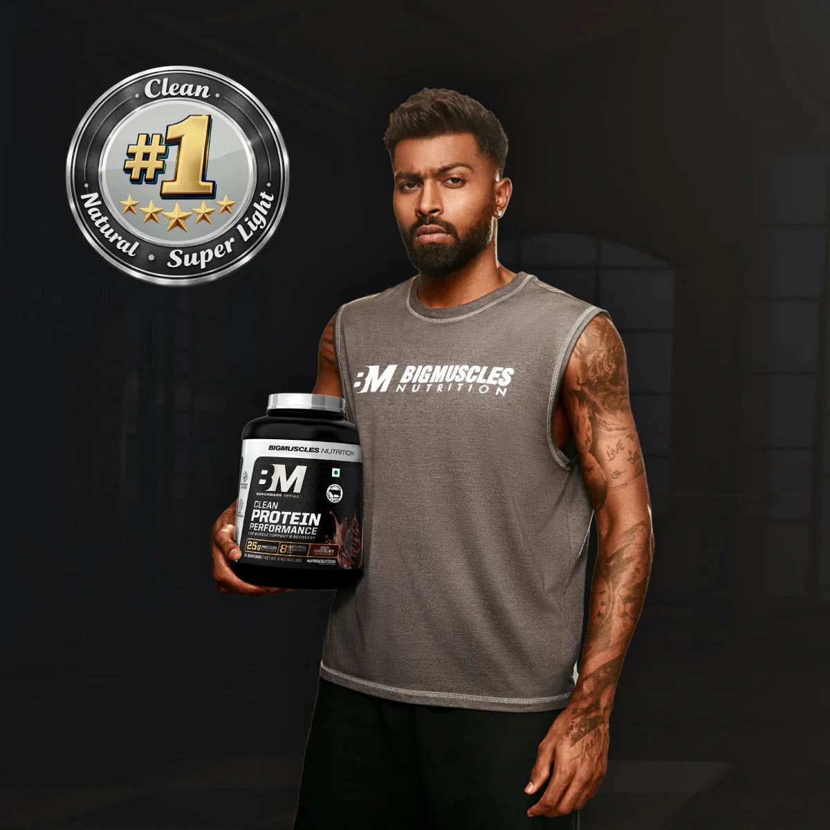 Big Muscles Clean Protein | Performance Whey | Free Premium Shaker - Rich Chocolate- 1kg