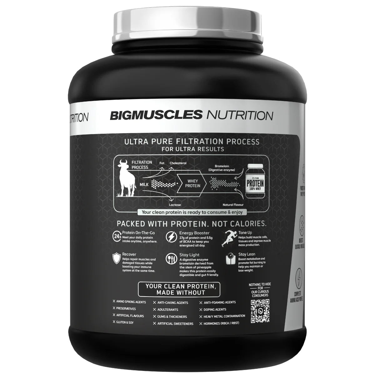 Big Muscles Clean Protein | Performance Whey | Free Premium Shaker - Rich Chocolate- 1kg