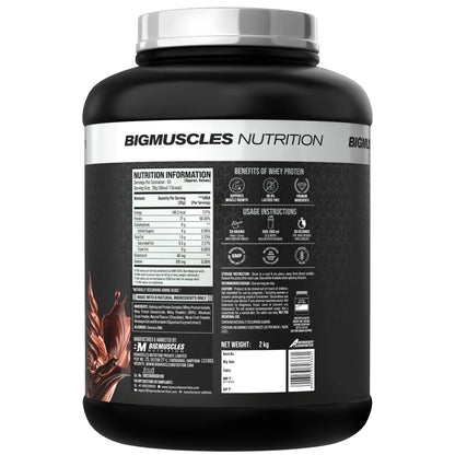 Big Muscles-Clean Protein | Performance Whey | Free Premium Shaker-Rich Chocolate-2kg