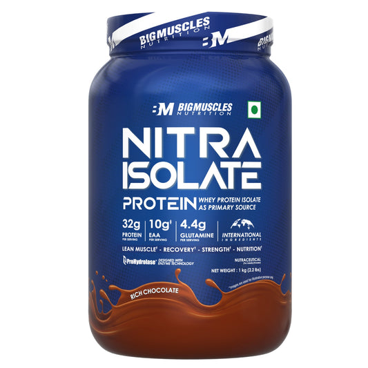 Big Muscles-Nitra Isolate Whey Protein-Rich Chocolate-1 kg