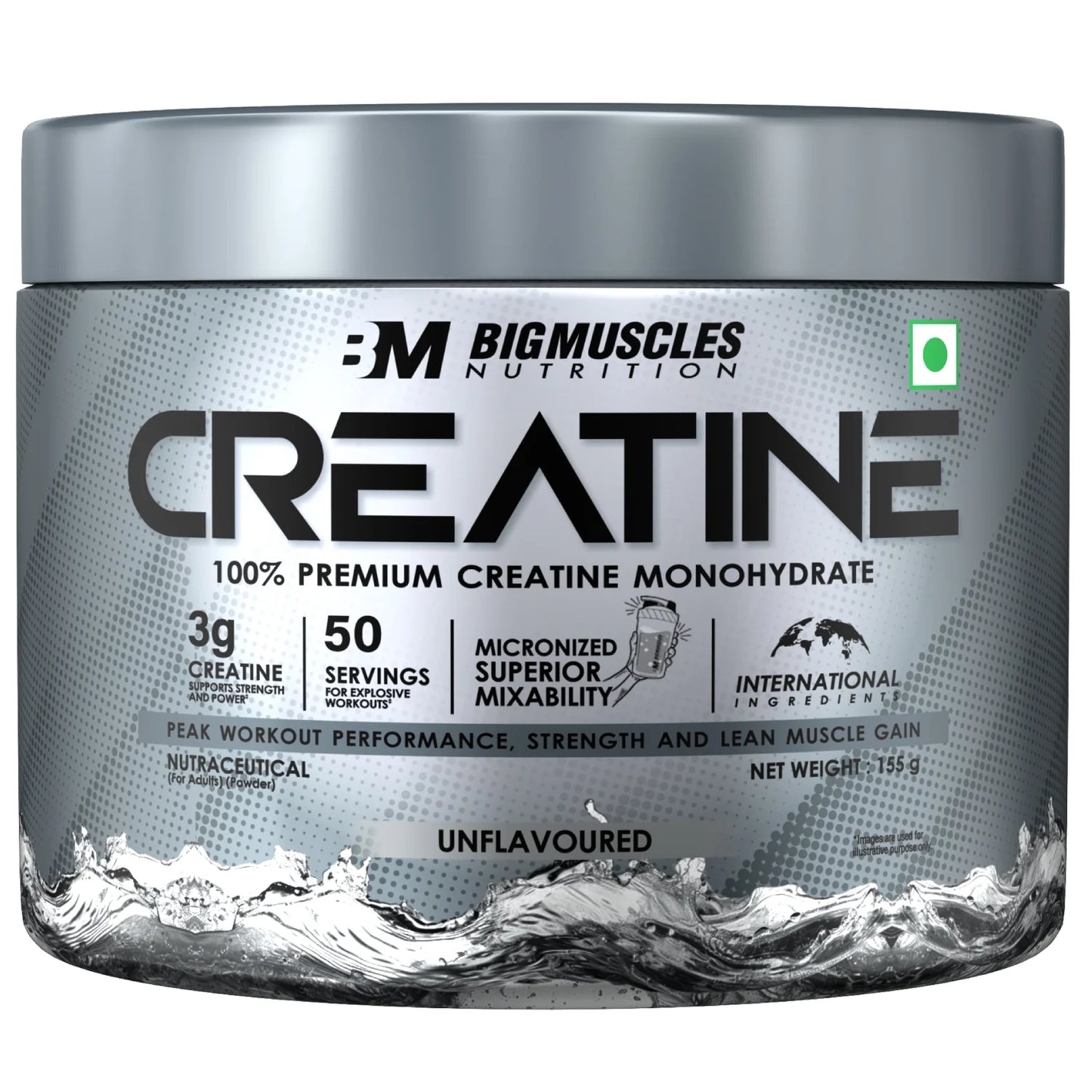 Big Muscles Creatine Unflavoured 155g