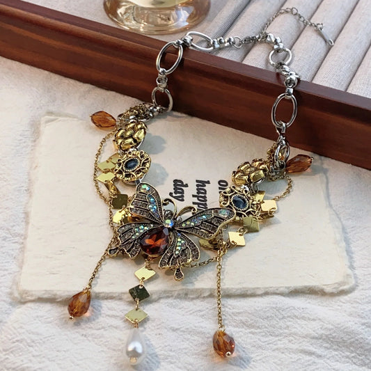 Hermosa Accessories Butterfly Flower Necklace Artificial Jewellery