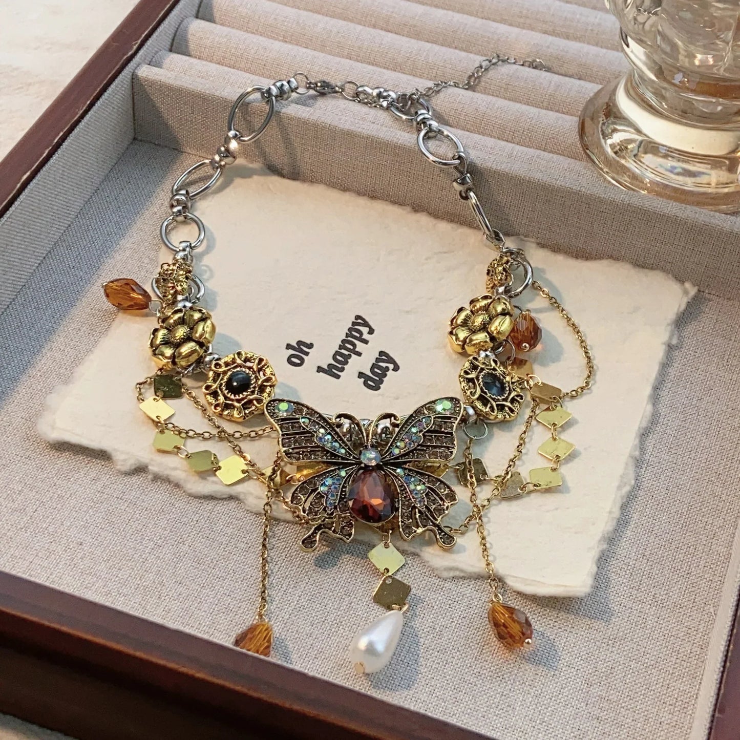 Hermosa Accessories Butterfly Flower Necklace Artificial Jewellery
