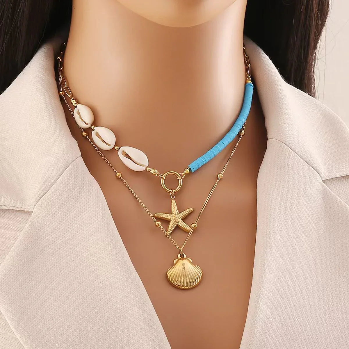 HERMOSA ACCESSORIESS
Blue Beach Layered Necklace Artificial Jewellery