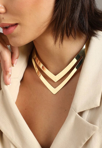 HERMOSA ACCESSORIESS
Double V Necklace Artificial Jewellery