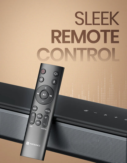Portonics Sound Slick X
Deep Bass Subwoofer | Touch Control | 2.1 Channel Soundbar | Sleek Remote Control