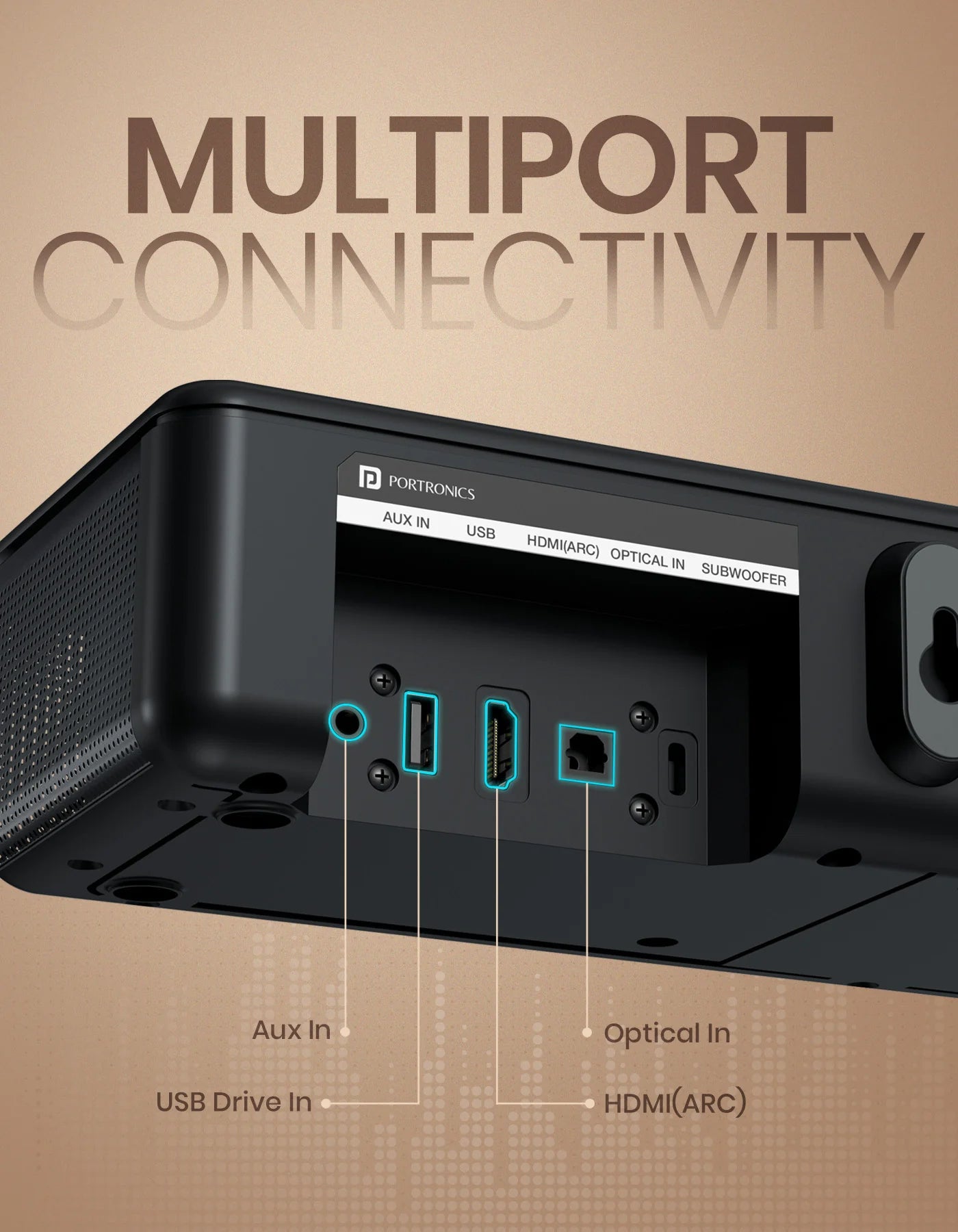 Portonics Sound Slick X
Deep Bass Subwoofer | Touch Control | 2.1 Channel Soundbar | Sleek Remote Control