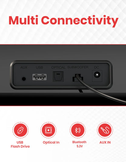 Portonics Pure Sound Pro X
Wired Subwoofer for Deep Bass | 2.1 Channel | 3 EQ Modes | Sleek Remote Control