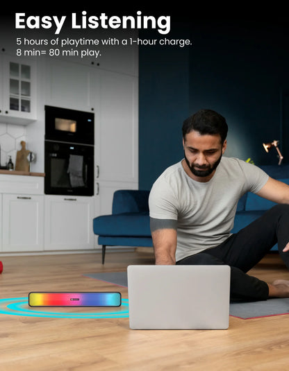 Portonics Radian
5 Hour Playtime | RGB Lights | Wide Compatibility | Type C Charging