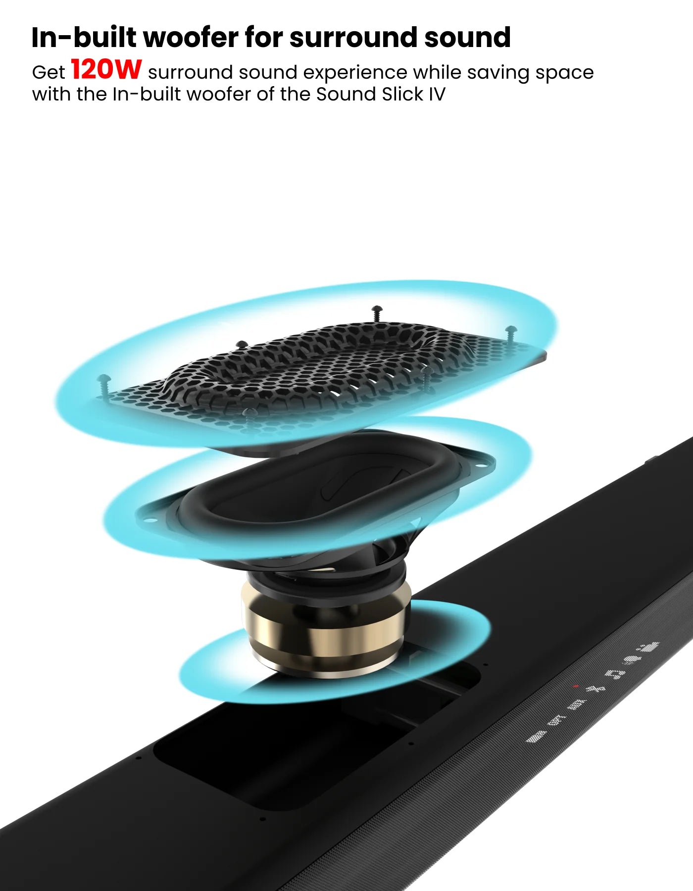 Portonics Sound Slick IV
120W Speaker | LED Display | 3 EQ Modes | Sleek Remote Control