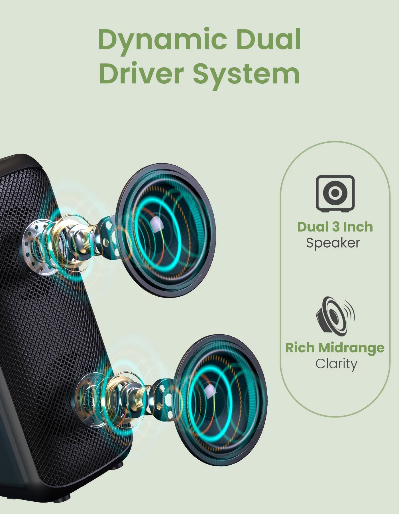 Portonics Rumble
Wired Karaoke Mic | Upto 5 Hours Playtime | Dual Dynamic Driver | Type C Fast Charging | 25W Sound Output