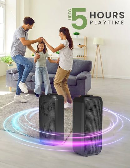 Portonics Rumble
Wired Karaoke Mic | Upto 5 Hours Playtime | Dual Dynamic Driver | Type C Fast Charging | 25W Sound Output