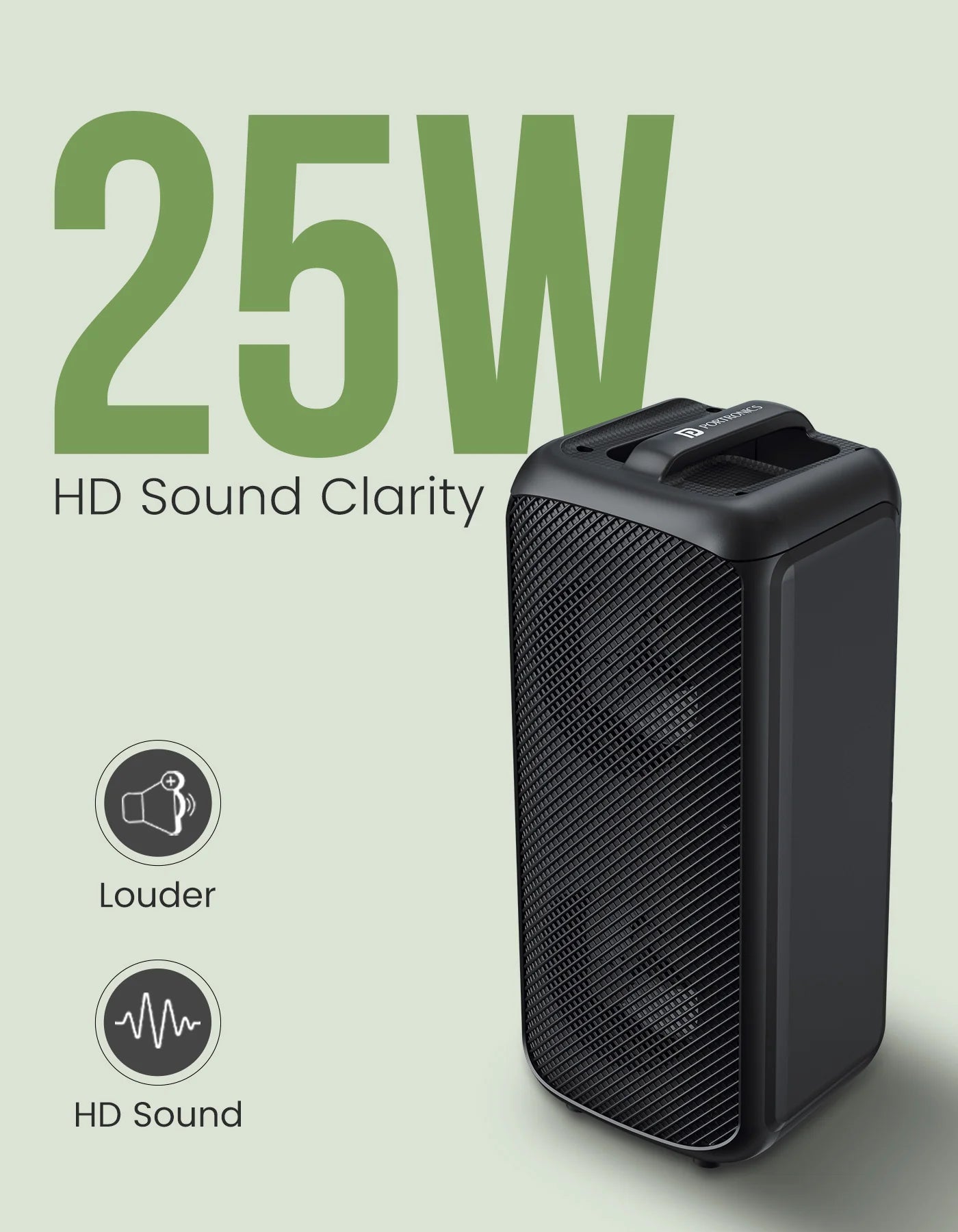 Portonics Rumble
Wired Karaoke Mic | Upto 5 Hours Playtime | Dual Dynamic Driver | Type C Fast Charging | 25W Sound Output