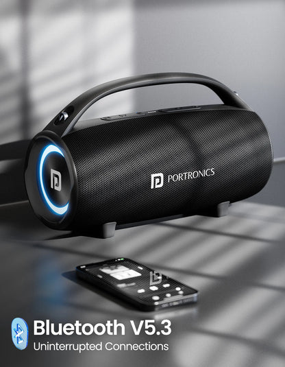 Portonics Thunder 2.0
Dual Passive Radiator | TWS Mode | RGB LED Lights| Type C Fast Charging