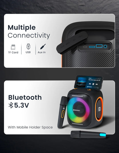 Portonics Dash 10
Dual Wireless Karaoke Mic | Dual Bass Radiator | Upto 6 Hour Playtime | Type C Fast charging