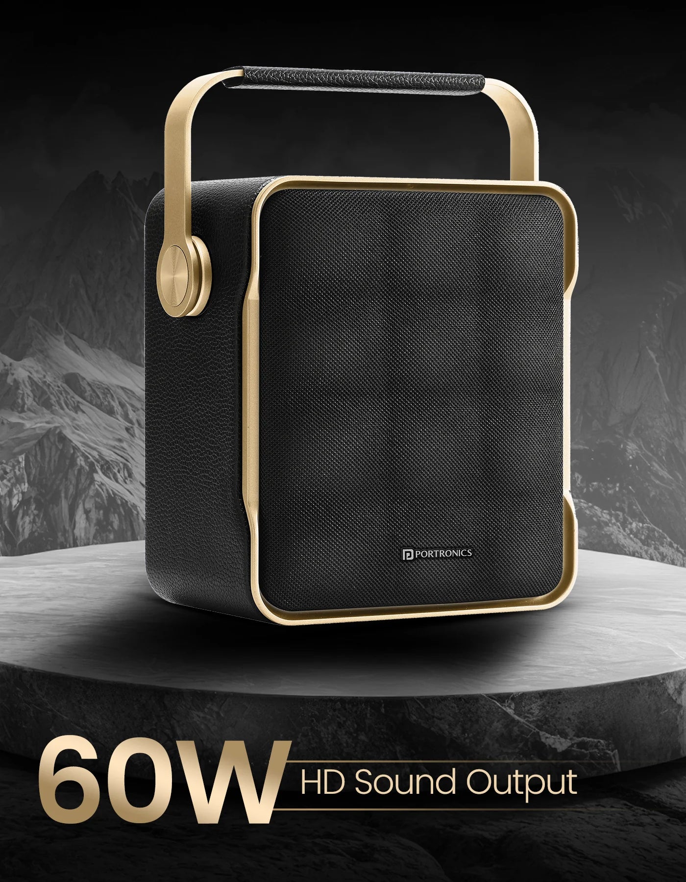 Portonics Harmony II
60W HD Sound | Bass Boost Technology | Up to 6 Hours Playback | Type C Charging | Gold