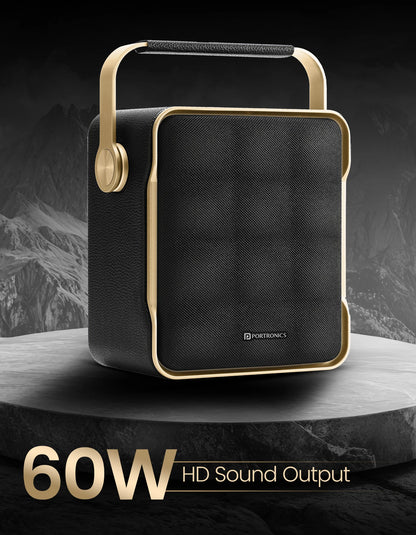 Portonics Harmony II
60W HD Sound | Bass Boost Technology | Up to 6 Hours Playback | Type C Charging | Gold