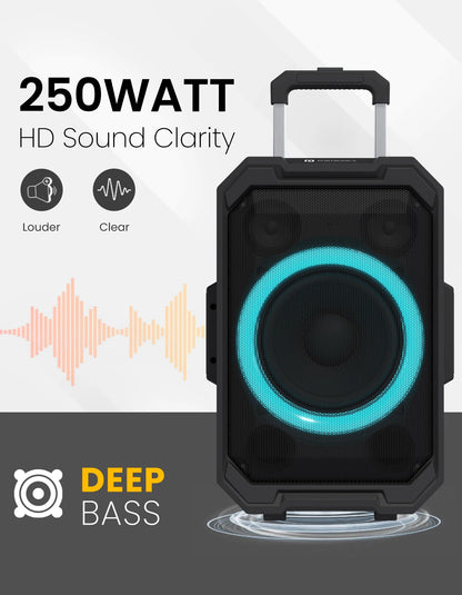 Portonics Iron Beats II
Trolley handle with Wheels | Bluetooth 5.3V | Wireless Karaoke Mic|6 Hours Playback