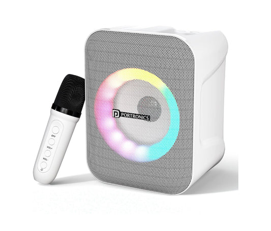 Portonics Apollo One
20W Bluetooth Speaker | Wireless karaoke Mic | Easy Handle Grab | Type C Fast Charging | White