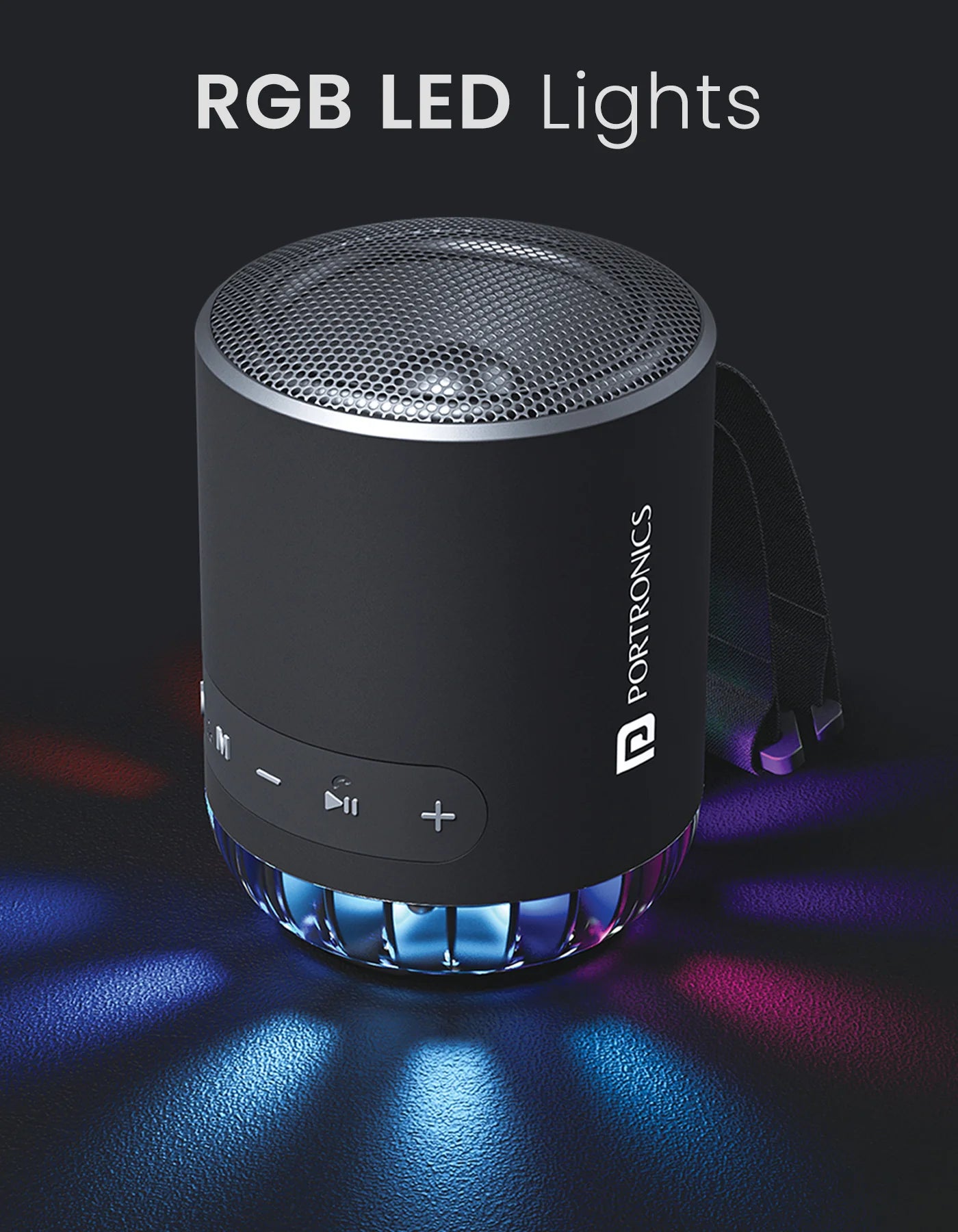 Portonics Soundpot Pro | 20w Sound Output 
RGB LED Lights | Upto 5 Hours Playtime | Immersive Sound | Type C Fast Charging