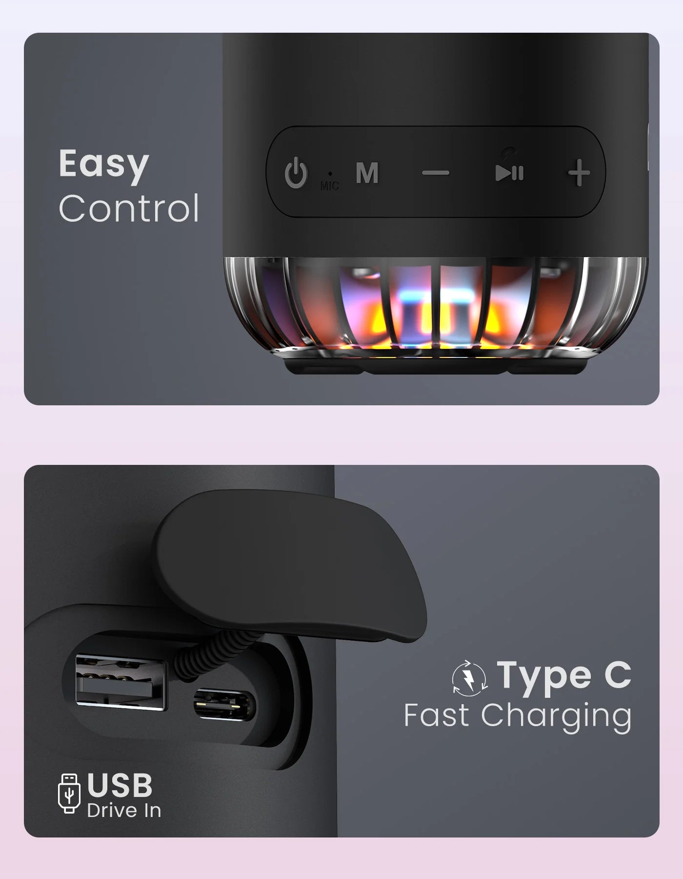 Portonics Soundpot Pro | 20w Sound Output 
RGB LED Lights | Upto 5 Hours Playtime | Immersive Sound | Type C Fast Charging