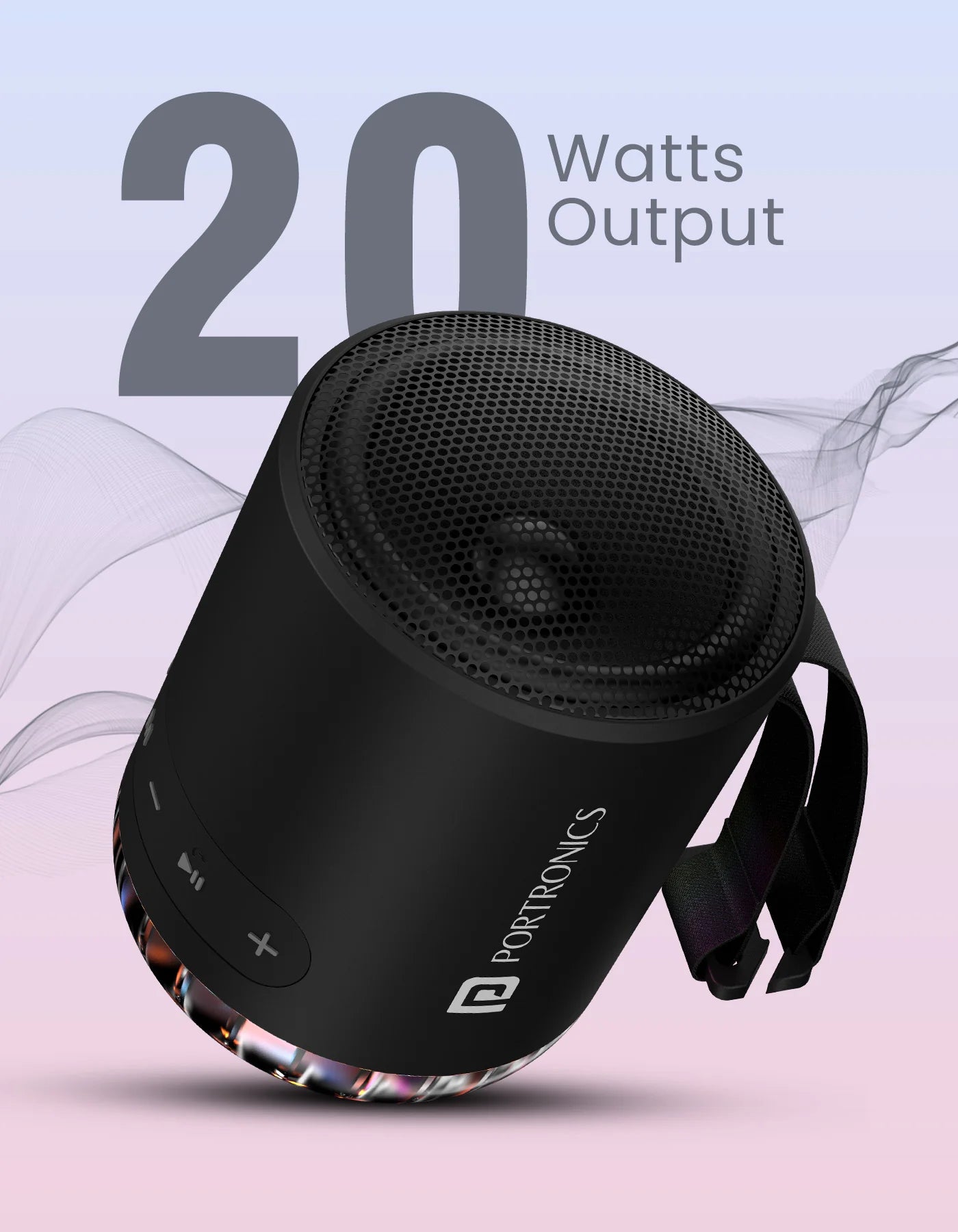 Portonics Soundpot Pro | 20w Sound Output 
RGB LED Lights | Upto 5 Hours Playtime | Immersive Sound | Type C Fast Charging