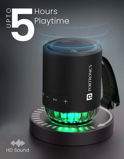 Portonics Soundpot Pro | 20w Sound Output 
RGB LED Lights | Upto 5 Hours Playtime | Immersive Sound | Type C Fast Charging