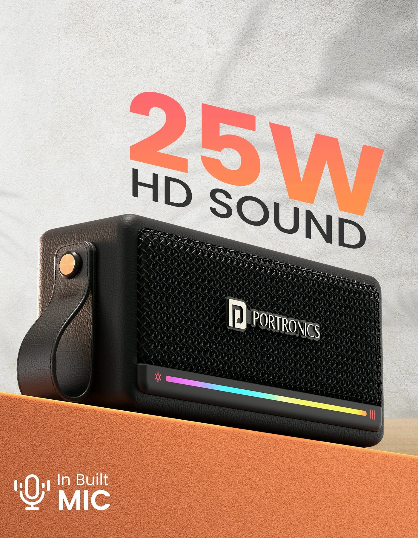Portonics Harmony Mini
25W HD Sound | Upto 6 Hour Playback | EQ Adjustments | Type C Charging | Black